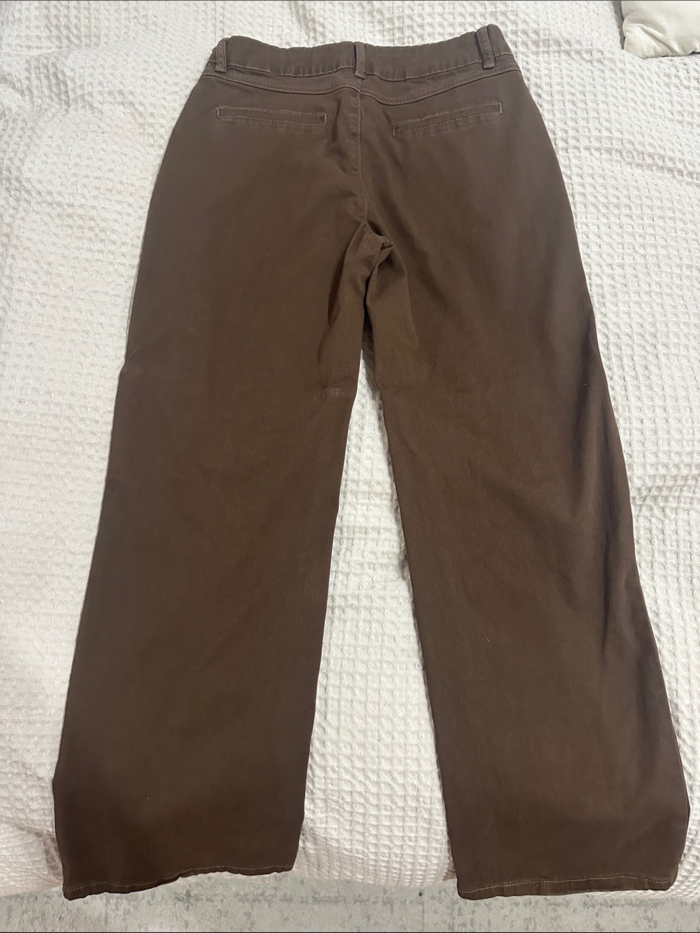 Women’s Wide Leg Jeans Flare in Dark Brown - Picture 3 of 3